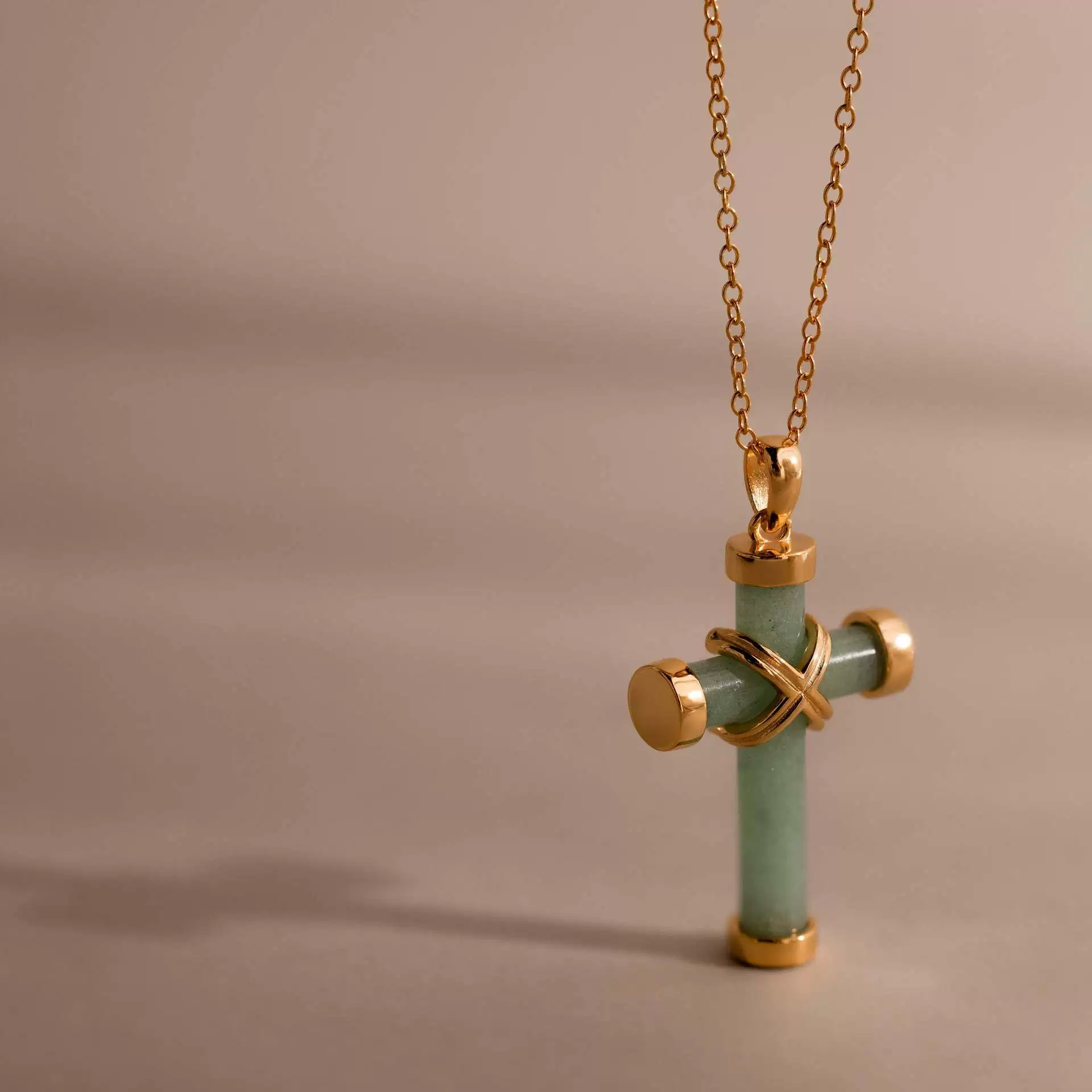 Wholesale Unisex Simple Heart Shape Cross Water Drop Pendant Paper Clip Necklace With String Of Pearls Chain Copper Electroplated Gold Color Retention - Image 4