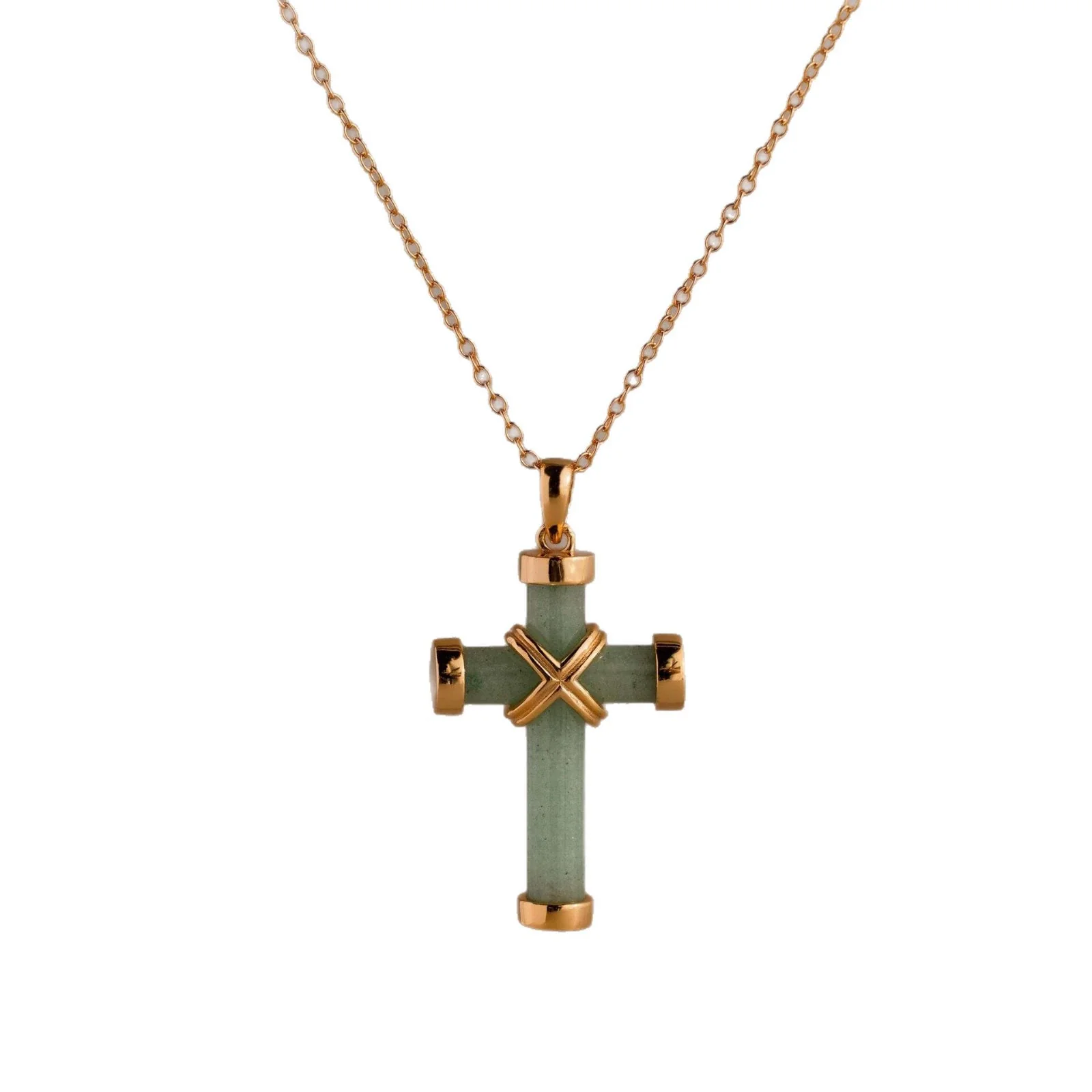 Wholesale Unisex Simple Heart Shape Cross Water Drop Pendant Paper Clip Necklace With String Of Pearls Chain Copper Electroplated Gold Color Retention - Image 5