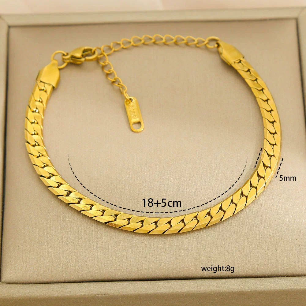 Wholesale Unisex Simple Stainless Steel Electroplated Bracelet Set - Image 5