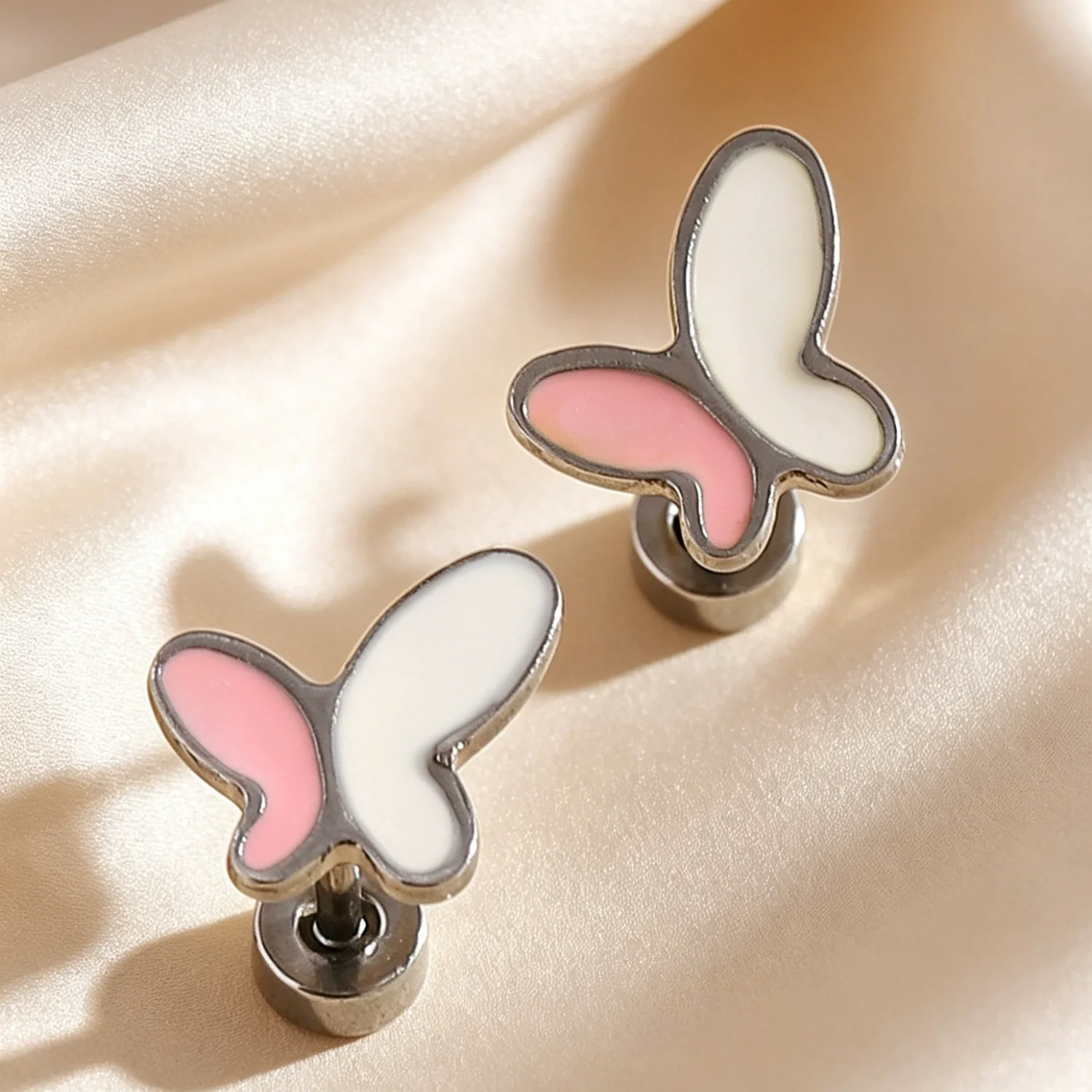 Wholesale Unisex Stainless Steel 14K Gold Electroplated Enamel Butterfly And Animal Zodiac Design Earrings - Image 4