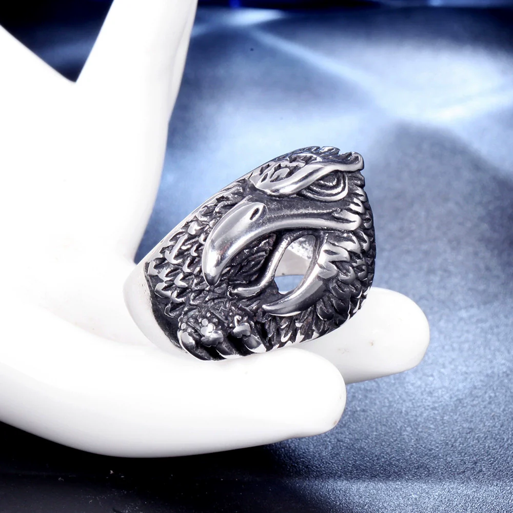 Wholesale Unisex Stainless Steel Animal Ring With Letters Numbers Text Pattern And Oiling Treatment - Image 3
