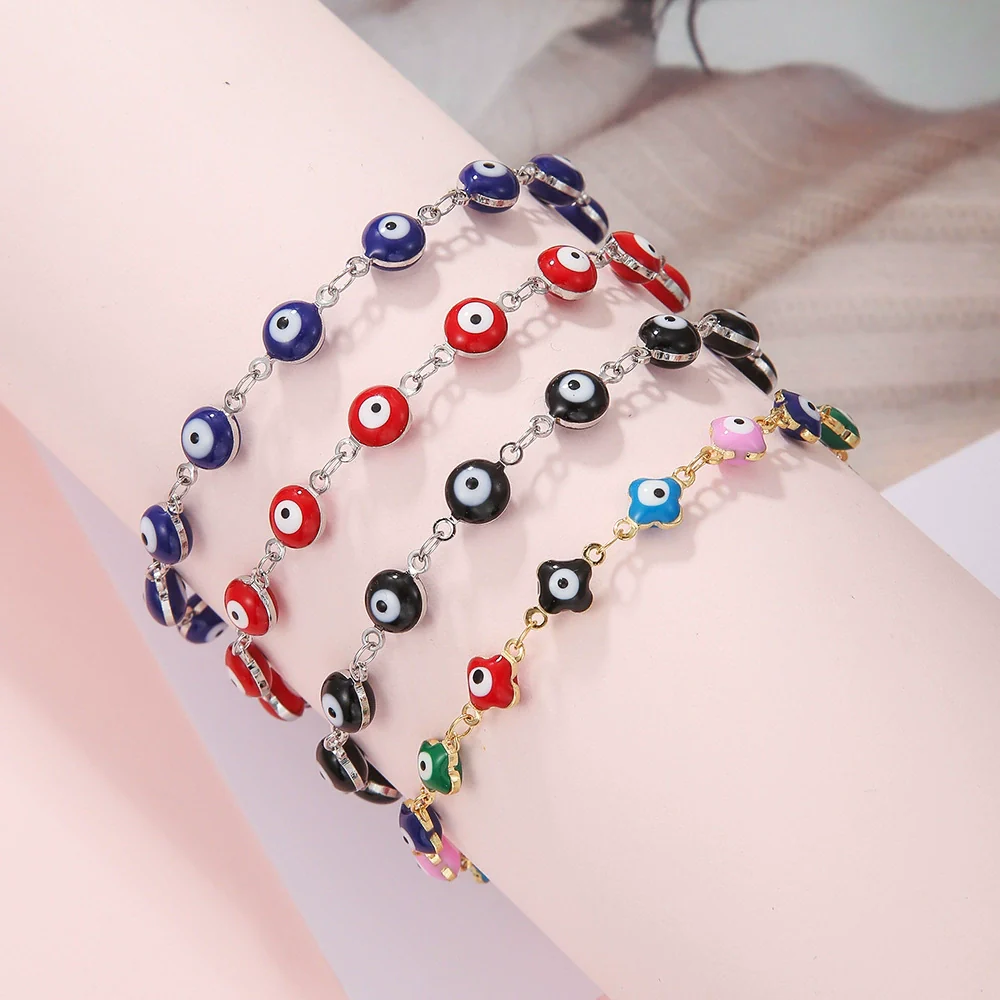 Wholesale Unisex Stainless Steel Geometric Evil Eye Handmade Bracelet