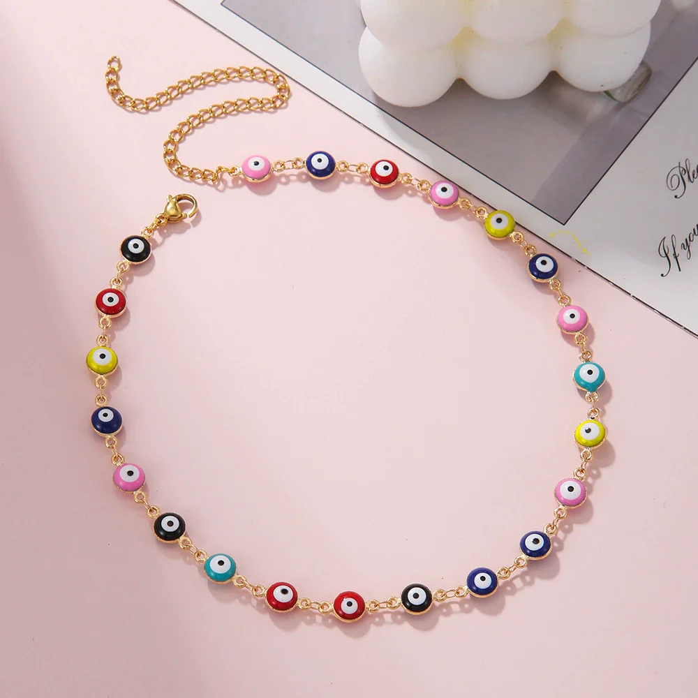 Wholesale Unisex Stainless Steel Geometric Evil Eye Handmade Bracelet - Image 2