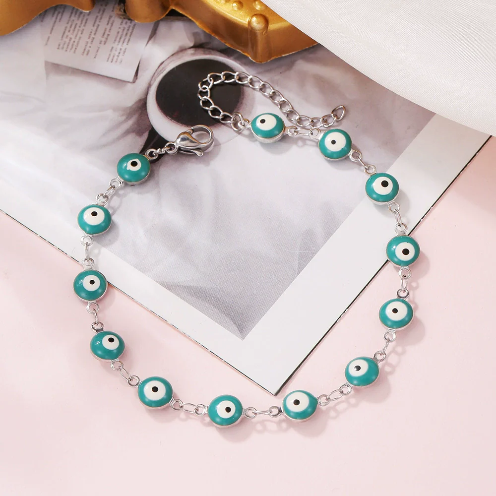 Wholesale Unisex Stainless Steel Geometric Evil Eye Handmade Bracelet - Image 9