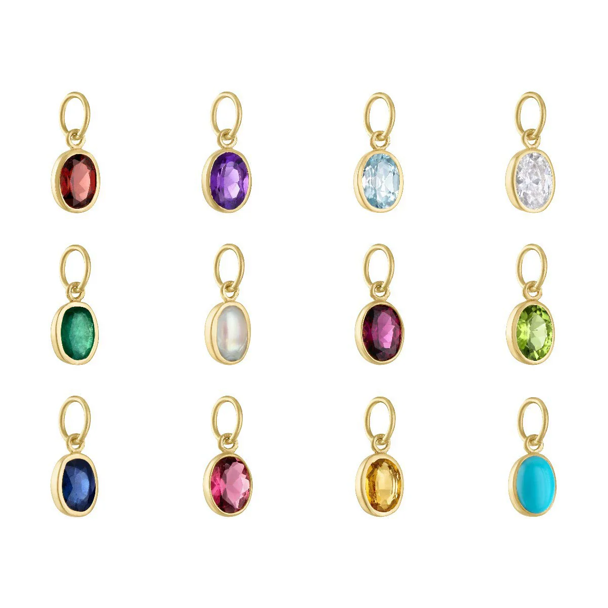 Wholesale Unisex Stainless Steel Geometric Pattern Electroplated 18K Gold Color Retention Adjustable Chain Necklace With Birthstone Pendants