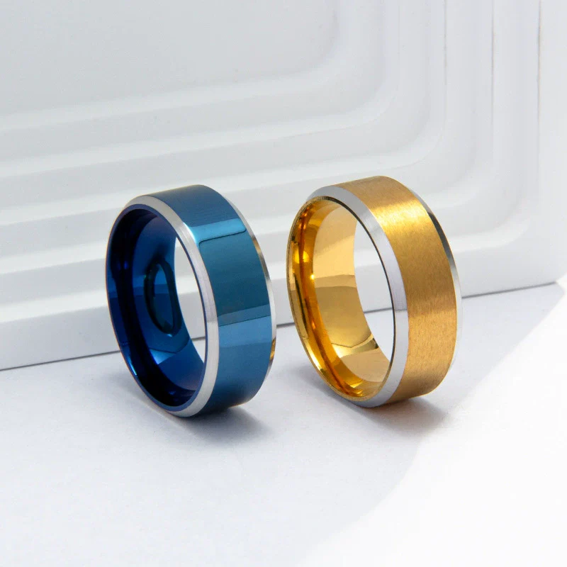 Wholesale Unisex Stainless Steel Geometric Ring With Electroplating - Image 3
