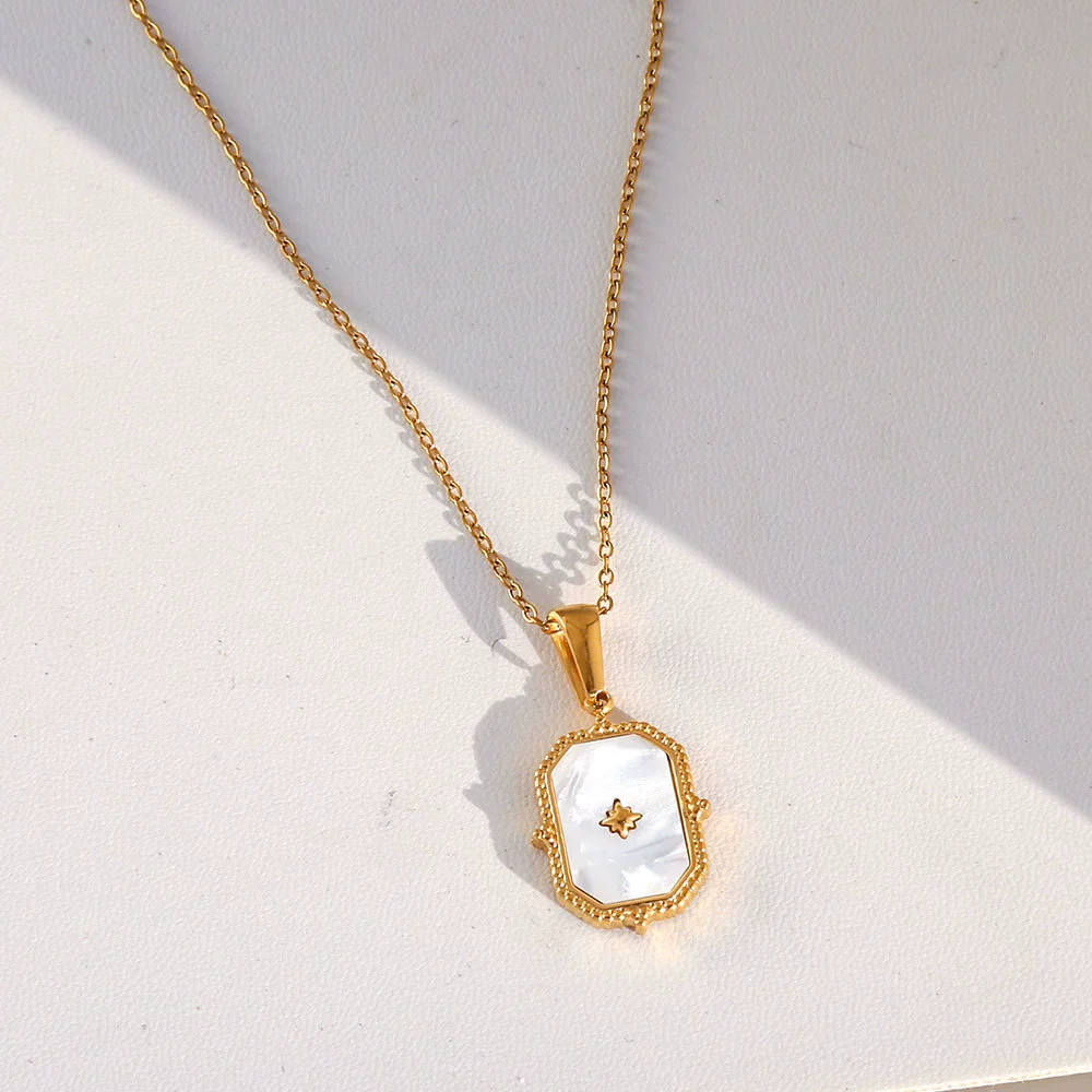 Wholesale Unisex Stainless Steel Geometric Square Electroplated Pendant Cross Chain Necklace - Image 6