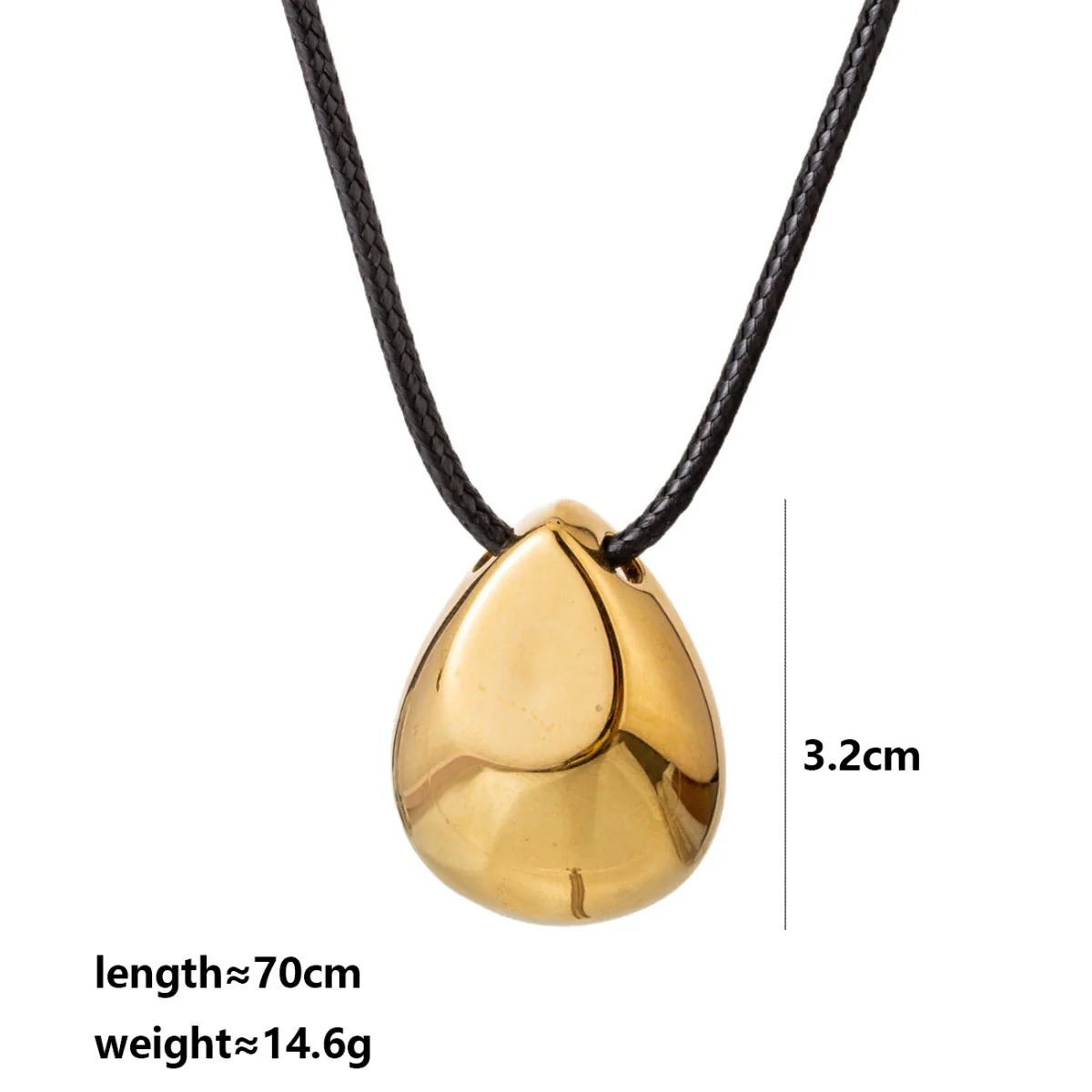 Wholesale Unisex Sweet And Cool Style Heart Shape Irregular Geometric Pendant Stainless Steel Leather Rope O Word Chain Electroplated Necklace - Image 6