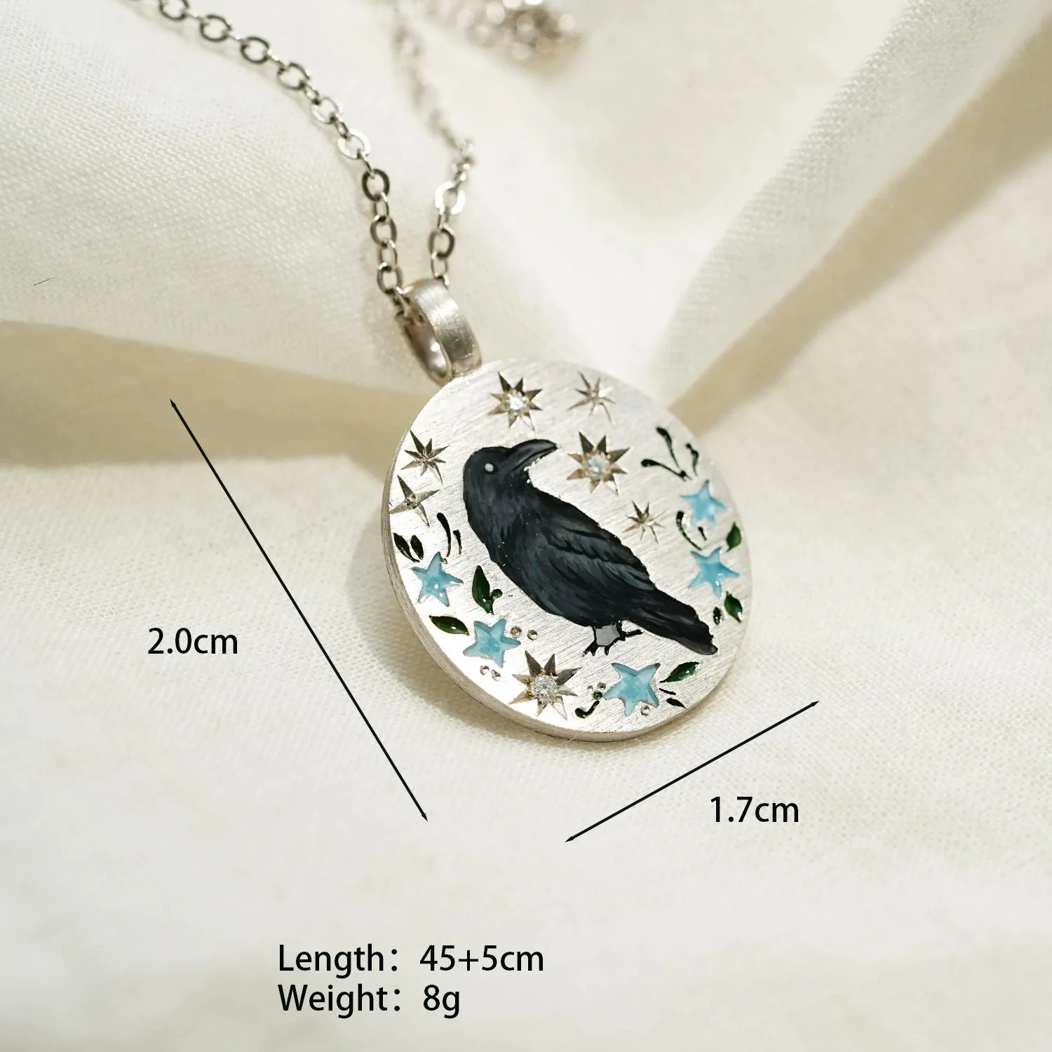 Wholesale Unisex Tarot Animal Raven Ushaped Pendant Necklace With O Word Chain In Sweet And Cool Style Stainless Steel 18K Gold Plated - Image 6