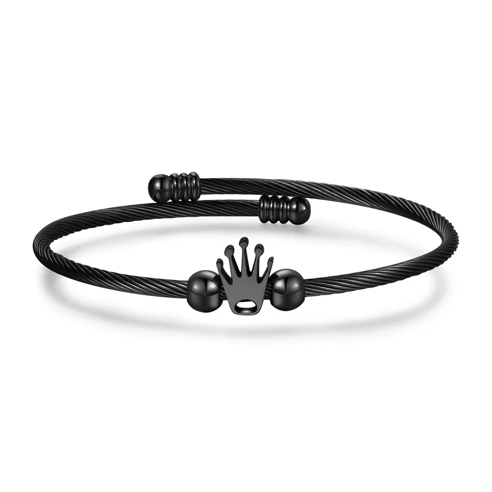 Wholesale Unisex Titanium Steel Geometric Cross Opening Adjustable Bracelet With Electroplating - Image 9
