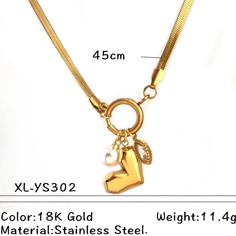 Wholesale Unisex Vintage Minimalist Heart Shape Stainless Steel Titanium Steel Cross Chain Gold Electroplated Pendant Necklace - Image 8