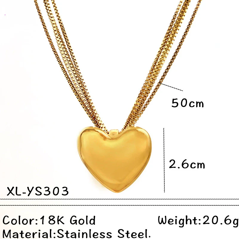 Wholesale Unisex Vintage Minimalist Heart Shape Stainless Steel Titanium Steel Cross Chain Gold Electroplated Pendant Necklace - Image 9