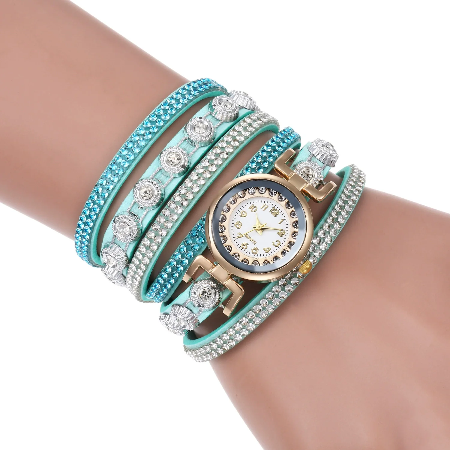 Wholesale Universal Leisure Alloy Case Imitation Leather Strap Round Dial Pointer Number Display Watch - Image 5