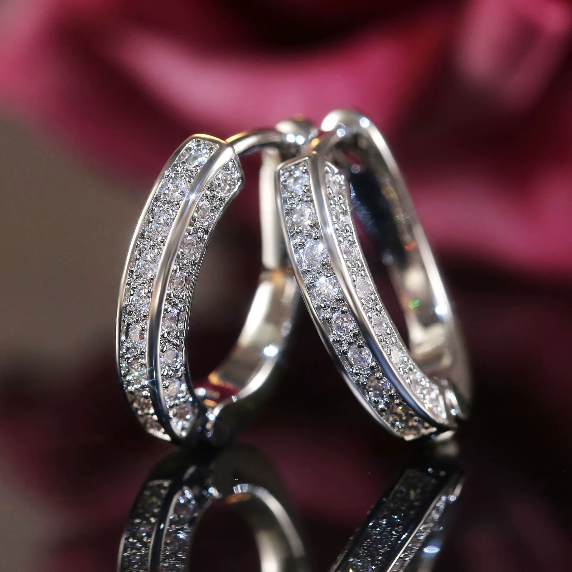 Wholesale Ushaped Geometric Copper Zircon Diamond Earrings For Women - Image 2