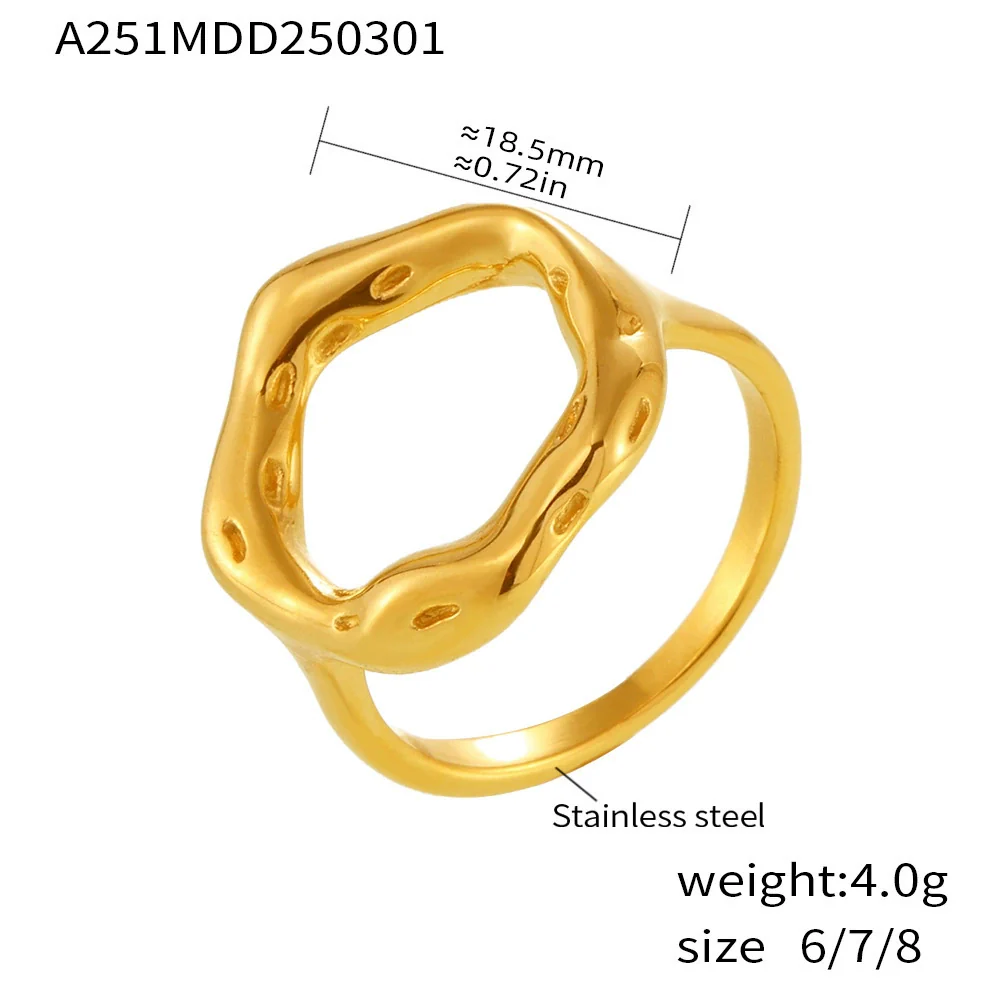 Wholesale Vintage Ferris Wheel Niche Ring And Earrings Set Stainless Steel 18K Gold Plated Women's Jewelry - Image 7