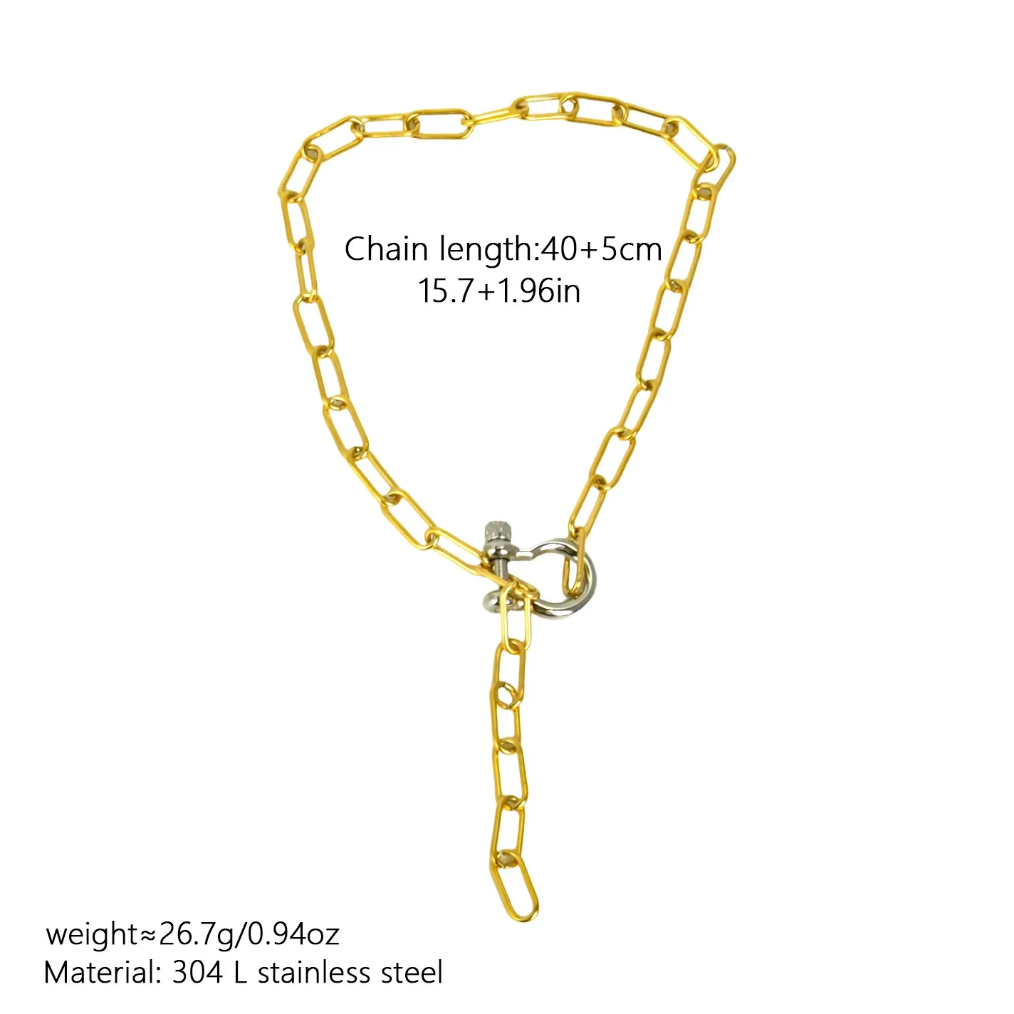 Wholesale Vintage Ins Style Ushaped Titanium Steel Electroplated Horseshoe Necklace For Women - Image 4