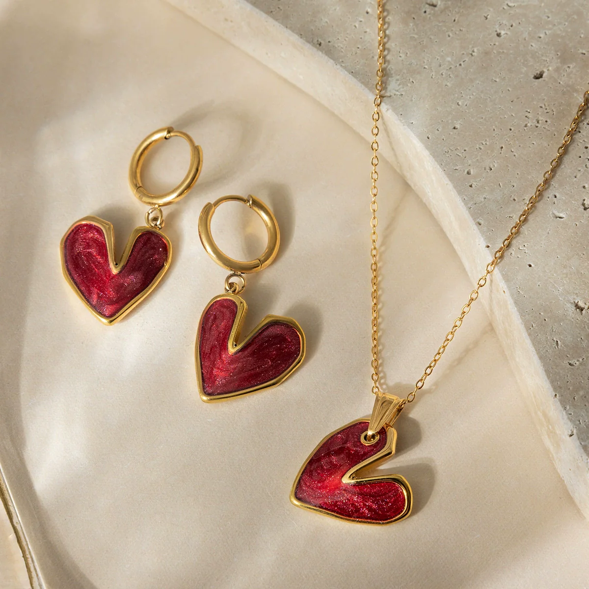 Wholesale Vintage Style Electroplated Stainless Steel Heart Water Drop Bell Pendant Necklace Jewelry For Women - Image 4