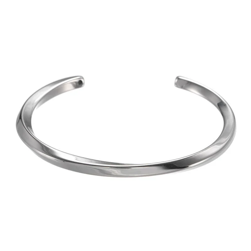 Wholesale Watch Accessories Stainless Steel Geometric Cshaped Open Bracelet For Couples - Image 4