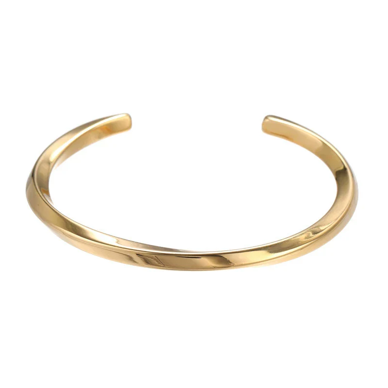 Wholesale Watch Accessories Stainless Steel Geometric Cshaped Open Bracelet For Couples - Image 6
