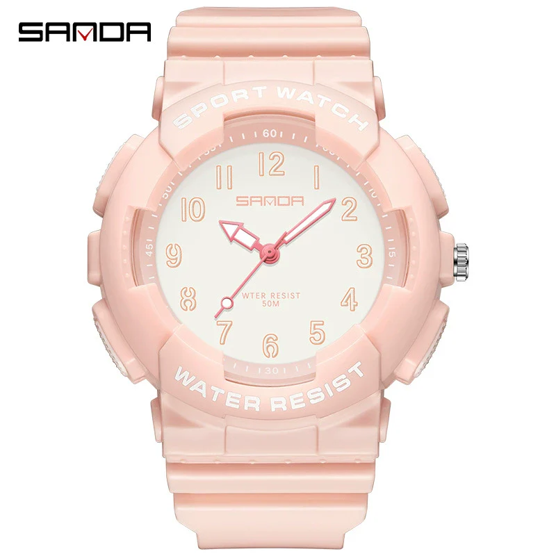 Wholesale Watch Tpu Strap Abs Case Acrylic Mirror Small Fresh Style Digital Sports Waterproof For Teenagers And Students - Image 4