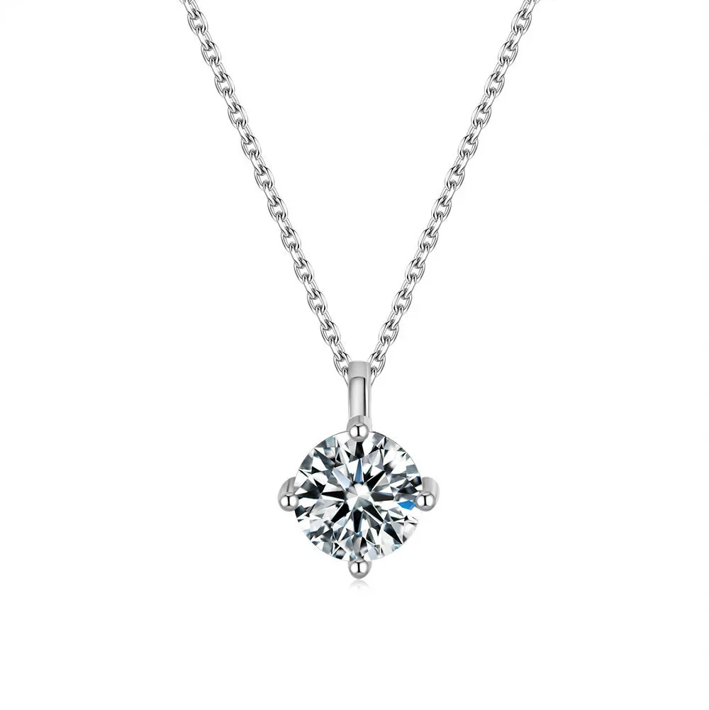 Wholesale Women Fashion Classic Silver 925 Sterling Silver Pendant With Moissanite And Geometric Design Jewelry - Image 5