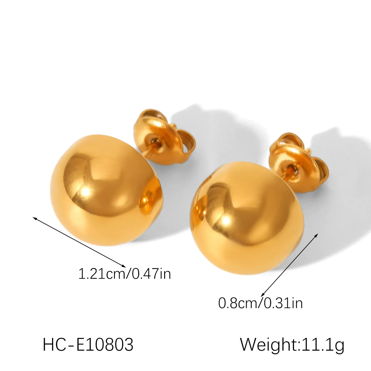 Wholesale Women's 18K Gold Electroplated Simple Geometric Stainless Steel Earrings - Image 6