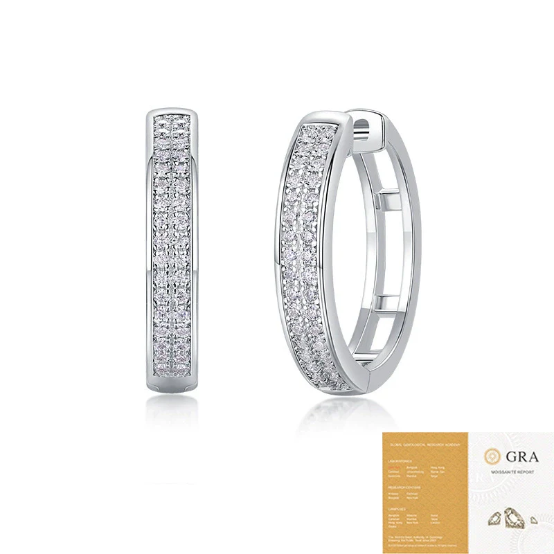 Wholesale Women's 925 Silver Geometric Firefly Light Earrings Set With Diamonds - Image 5