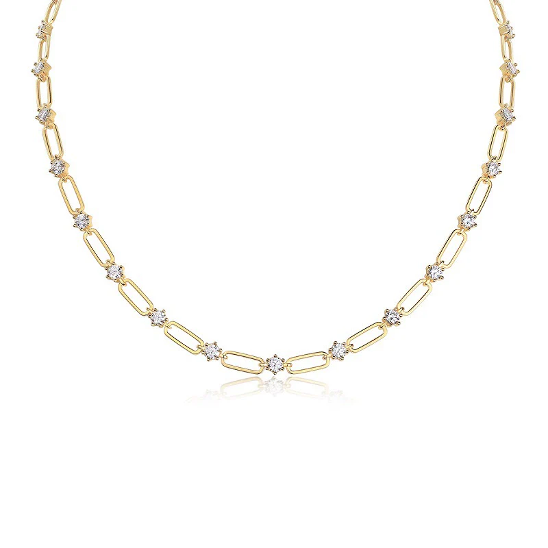 Wholesale Women's 925 Silver Geometric Inlay Moissanite Necklace - Image 3