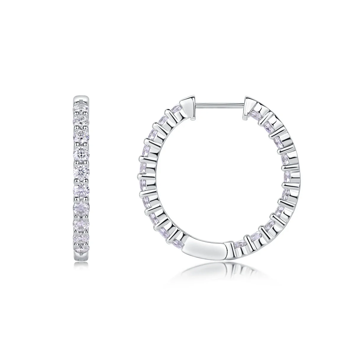 Wholesale Women's 925 Silver Geometric Moissanite Earrings Set With Diamonds - Image 4