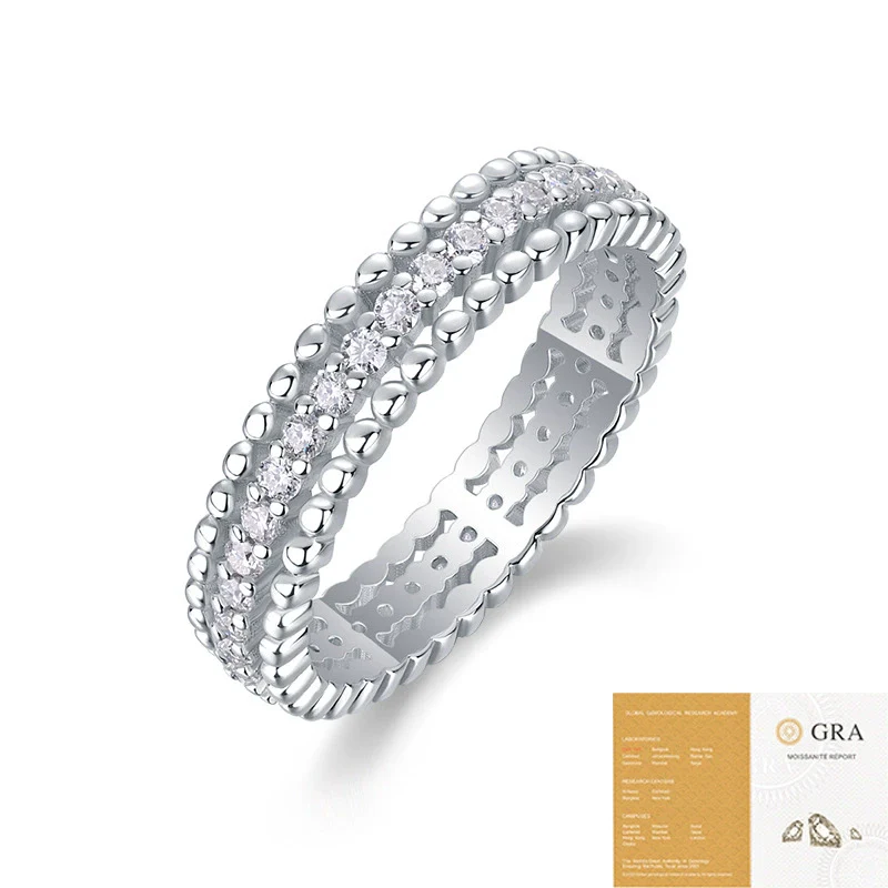 Wholesale Women's 925 Silver Geometric Style Ring Set With Diamonds - Image 5