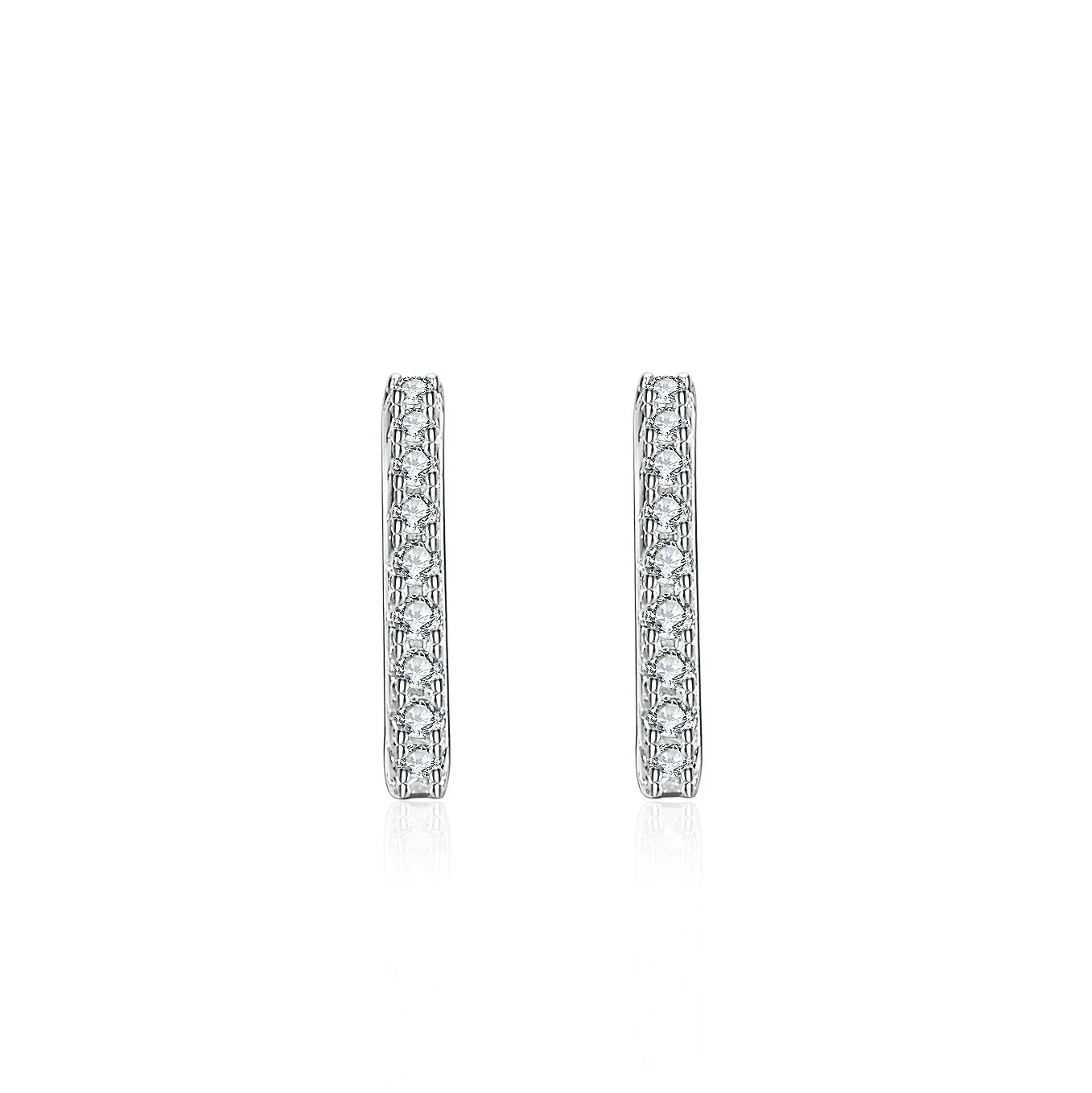 Wholesale Women's 925 Silver Moissanite Geometric Simple Style Round Earrings With Diamond Design - Image 3
