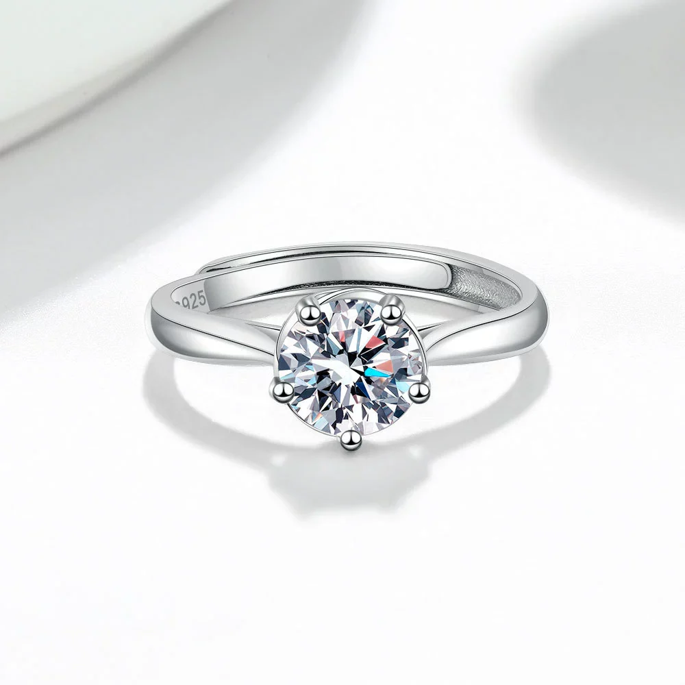 Wholesale Women's 925 Silver Ring With Sunflower Design And Moissanite Electroplated Geometric Style - Image 4