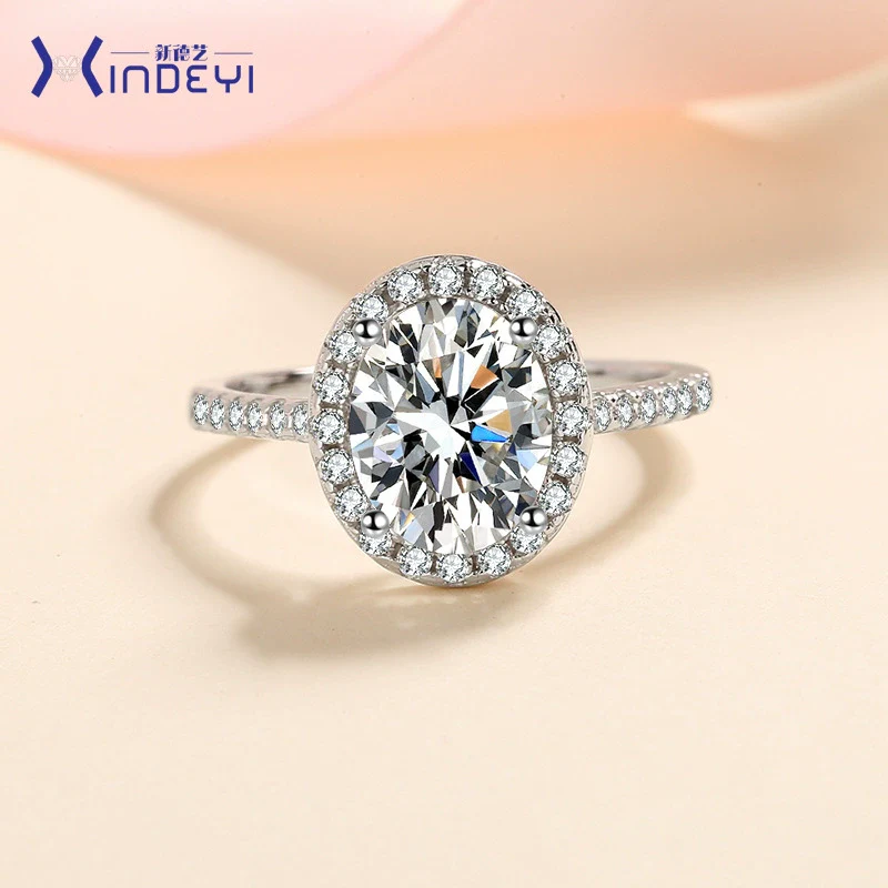Wholesale Women's 925 Silver Ushaped Moissanite Ring Electroplated Simple Geometric Style
