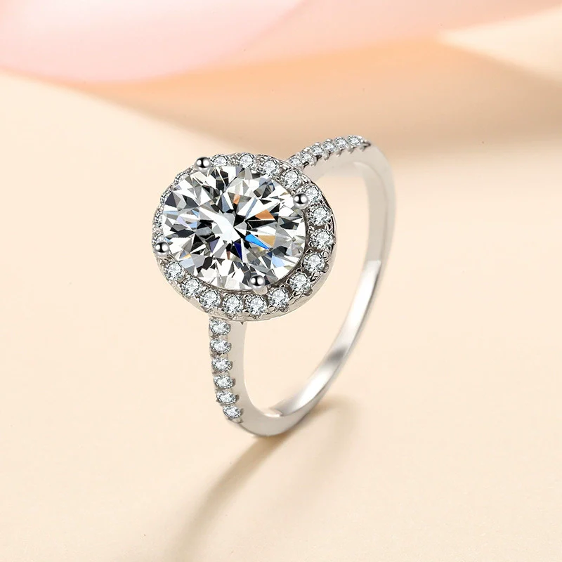 Wholesale Women's 925 Silver Ushaped Moissanite Ring Electroplated Simple Geometric Style - Image 2