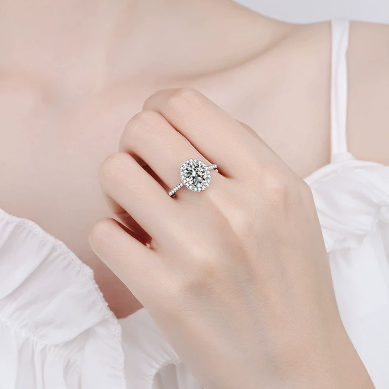 Wholesale Women's 925 Silver Ushaped Moissanite Ring Electroplated Simple Geometric Style - Image 4
