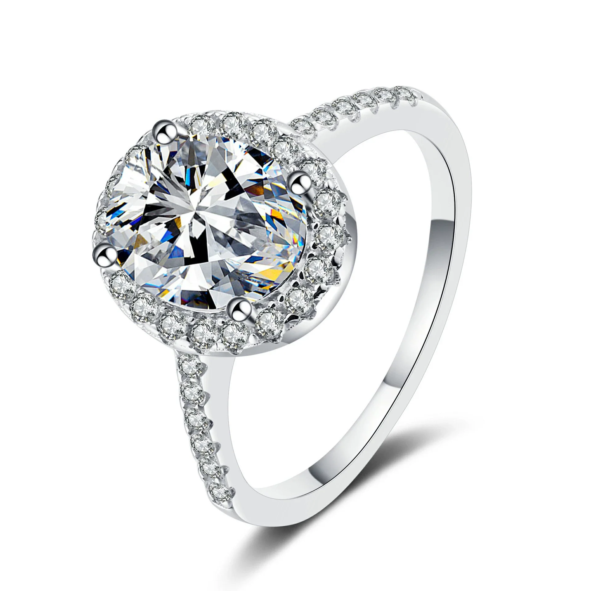 Wholesale Women's 925 Silver Ushaped Moissanite Ring Electroplated Simple Geometric Style - Image 5