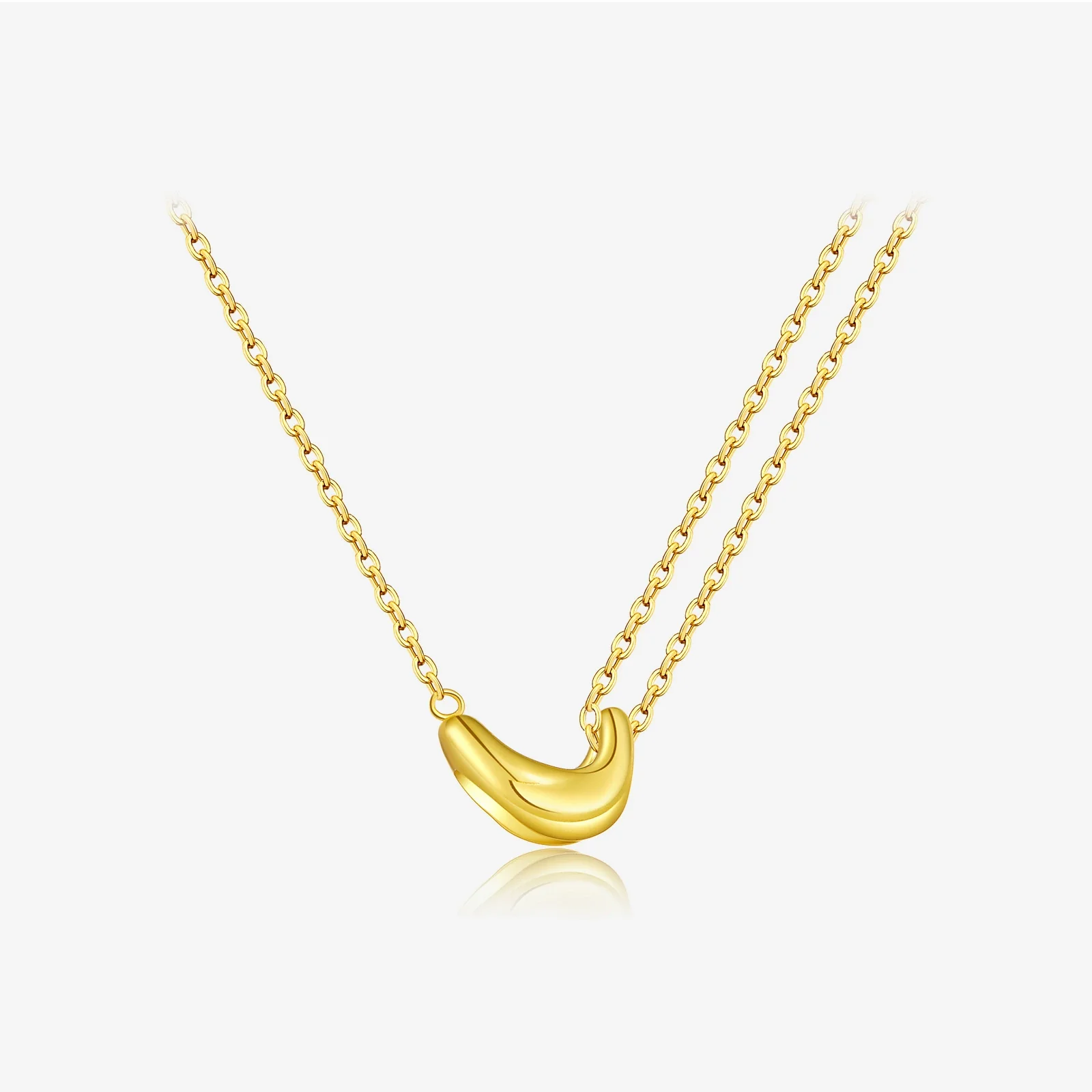 Wholesale Women's 925 Sterling Silver Acacia Bean Geometric Fashion Necklace With Electroplating - Image 7