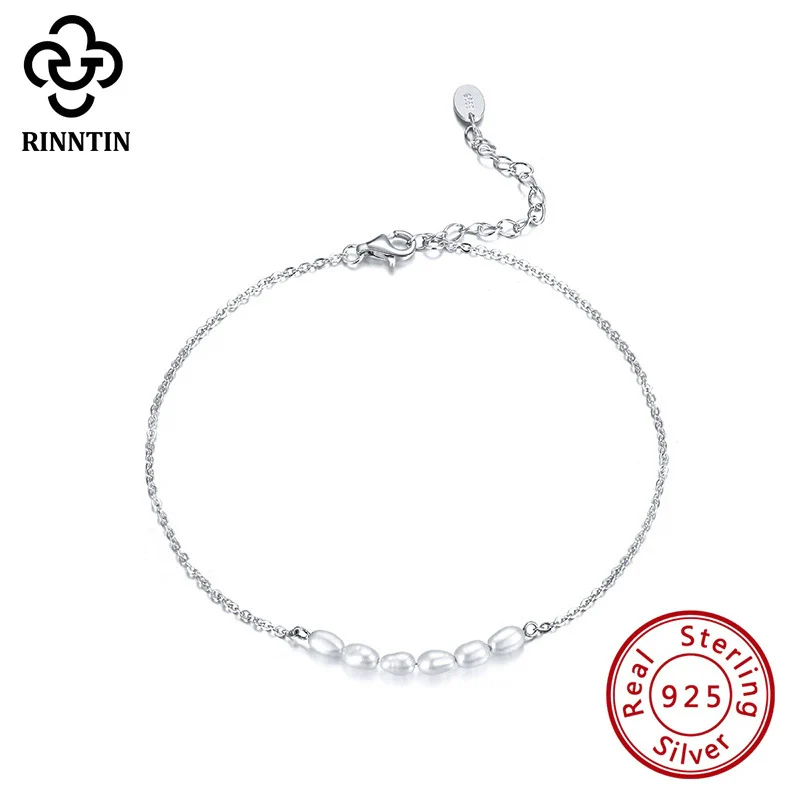 Wholesale Women's 925 Sterling Silver Anklet With Natural Millet Beads And Fresh Water Pearl In Geometric Style - Image 5
