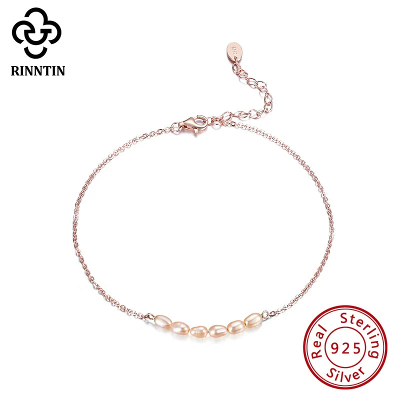 Wholesale Women's 925 Sterling Silver Anklet With Natural Millet Beads And Fresh Water Pearl In Geometric Style - Image 6