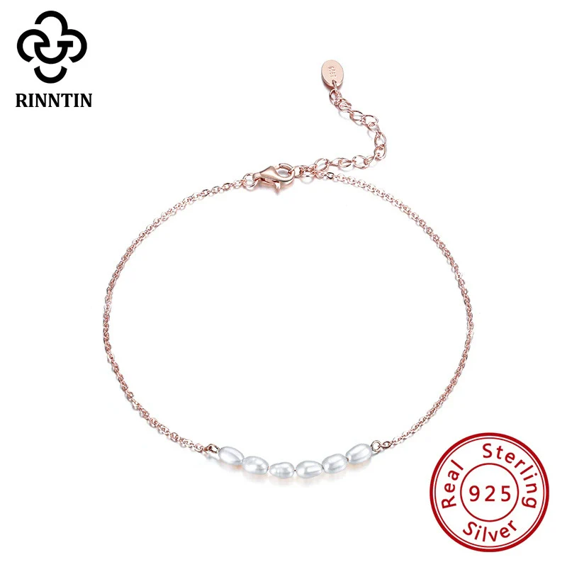 Wholesale Women's 925 Sterling Silver Anklet With Natural Millet Beads And Fresh Water Pearl In Geometric Style - Image 7