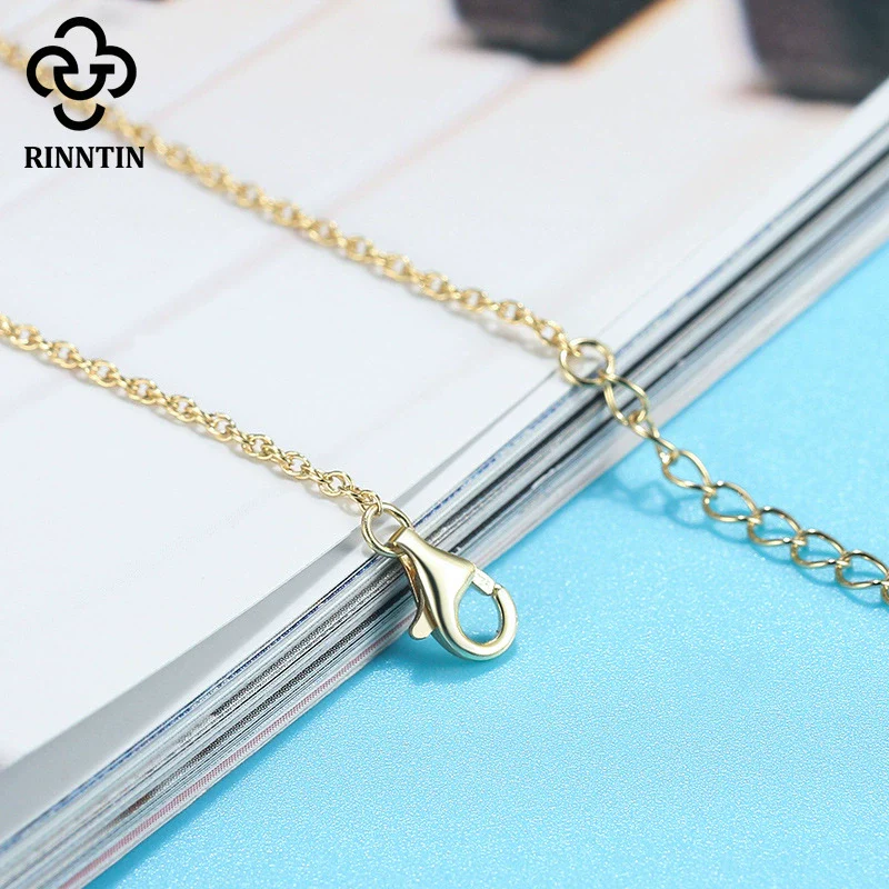Wholesale Women's 925 Sterling Silver Geometric Anklet With 14K Gold Double Buckle Chain - Image 2