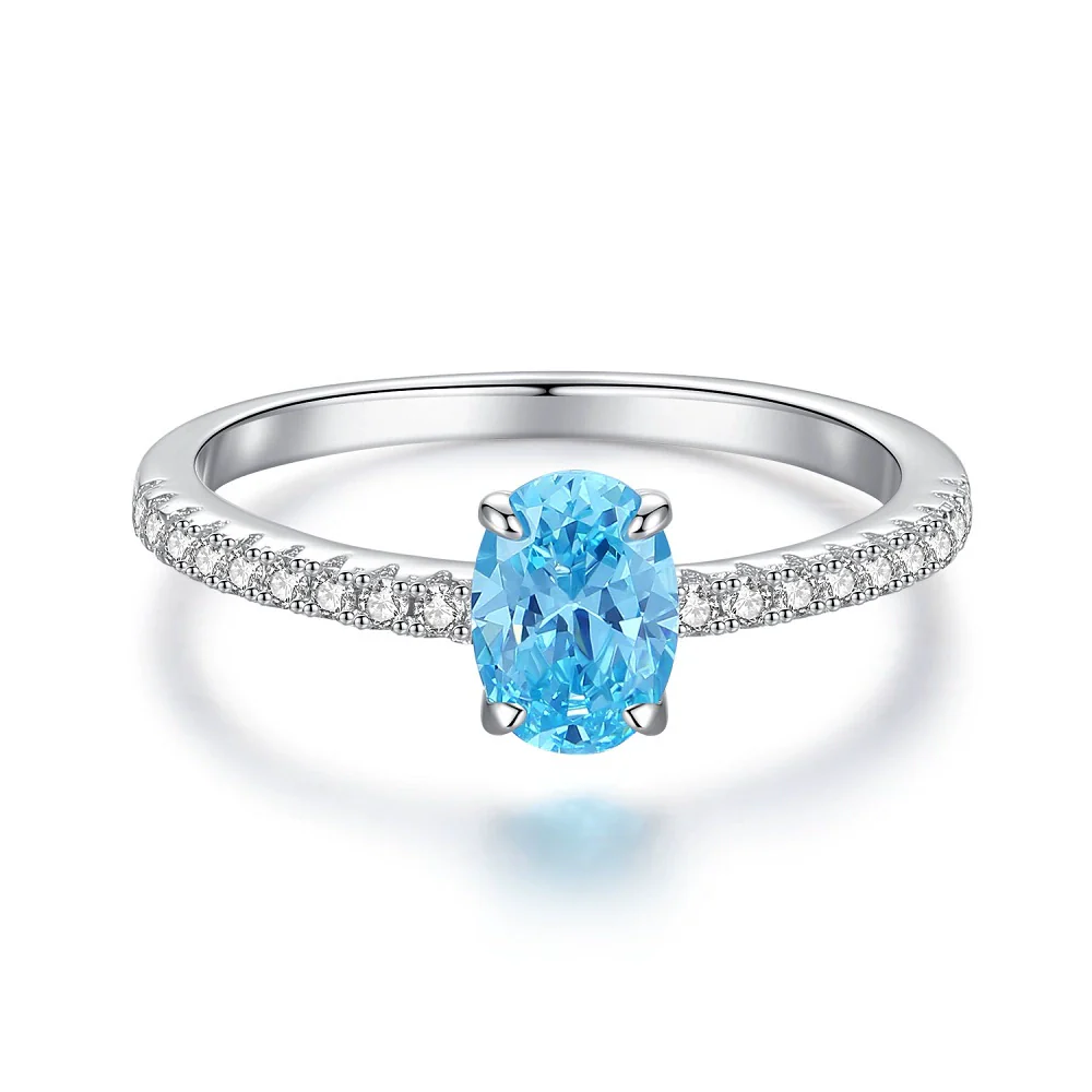 Wholesale Women's 925 Sterling Silver Geometric Pigeon Egg Ring With Pink Diamond Electroplated - Image 5