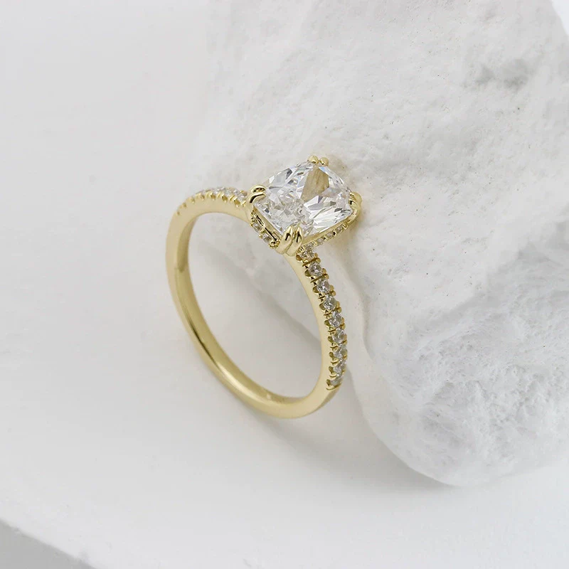 Wholesale Women's 925 Sterling Silver Geometric Ring Set With High Carbon Diamonds In Light Luxury Style - Image 2
