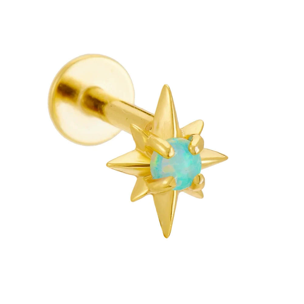 Wholesale Women's 925 Sterling Silver Inlaid Opal Star Cartilage Piercing Earrings - Image 5
