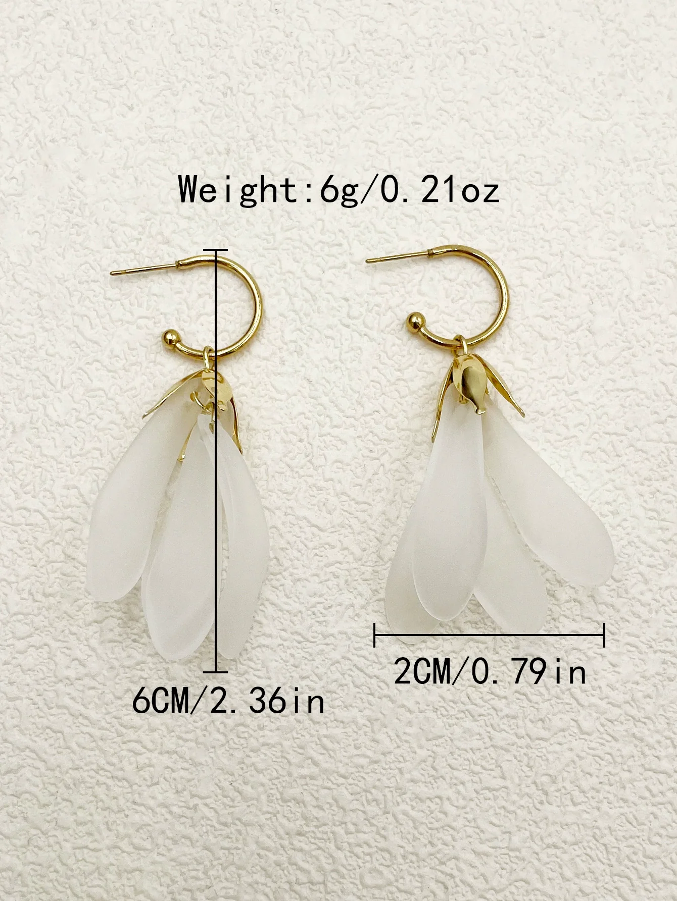Wholesale Women's Acrylic Flower Stainless Steel Hoop Earrings With Four Leaf Clover And Five Petal Flower Design 18K Gold Plated - Image 9