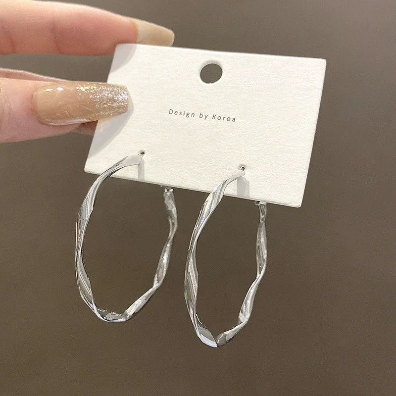 Wholesale Women's Alloy 925 Silver Needle Geometric Big Circle Irregular Earrings With Electroplating Treatment - Image 6