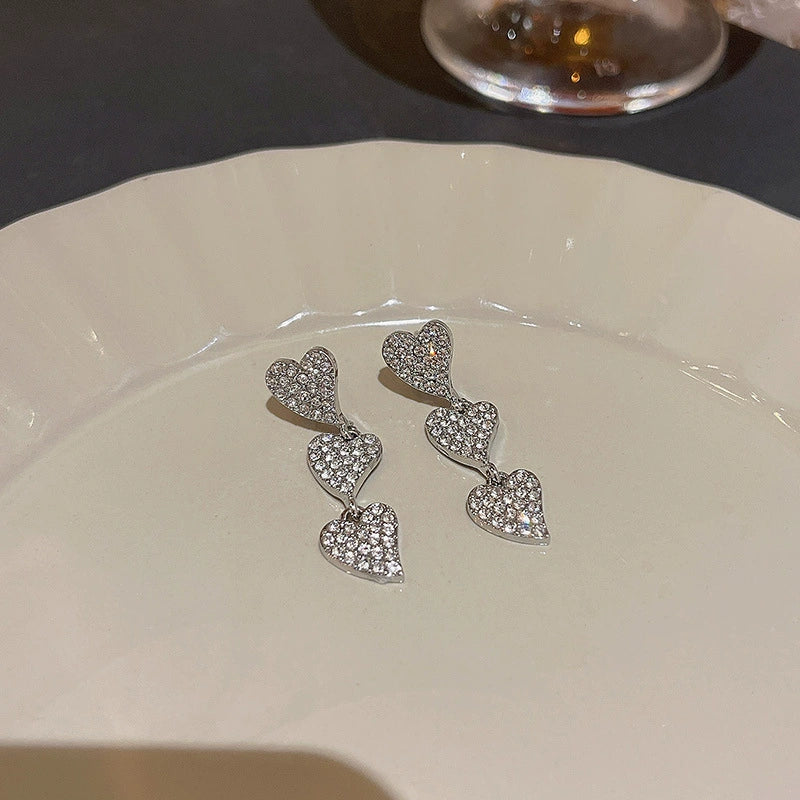 Wholesale Women's Alloy And 925 Silver Heart Shape Electroplated Pearl Love Earrings - Image 42