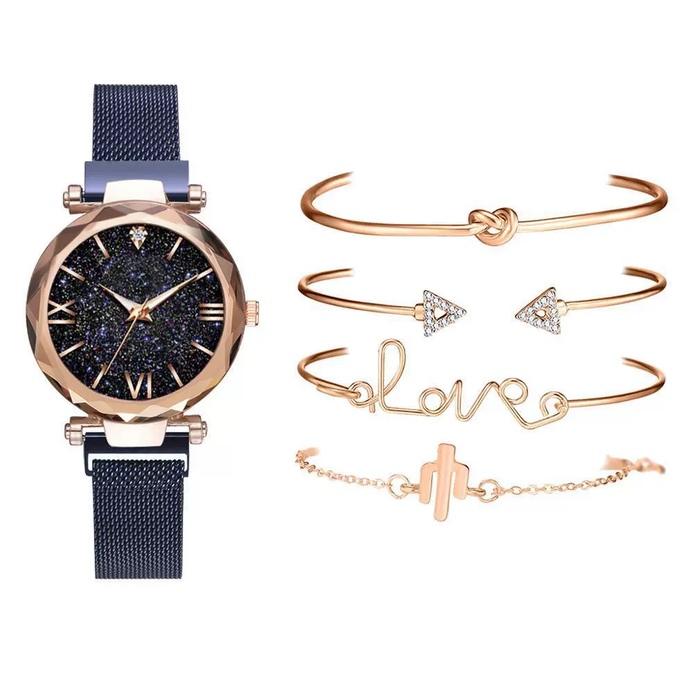Wholesale Women's Alloy And Stainless Steel Leisure Style Round Dial Quartz Watch And Bracelet Suit - Image 9