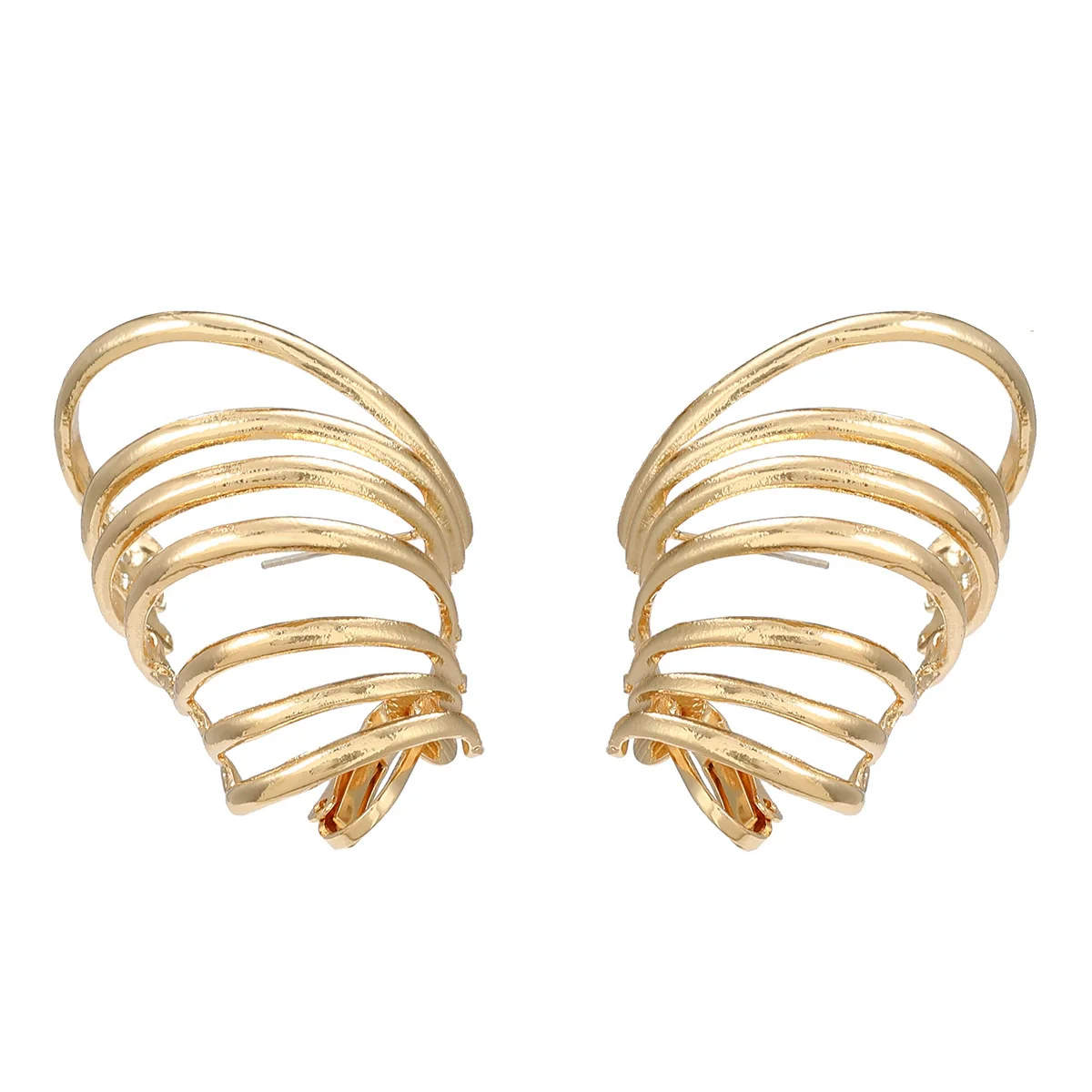 Wholesale Women's Alloy Geometric Autumn And Winter Earrings With Electroplating And Simple Multi Layer Ring Design - Image 5
