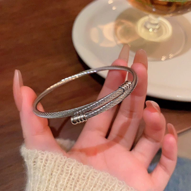 Wholesale Women's Alloy Geometric Style Electroplated Metal Bracelet - Image 6